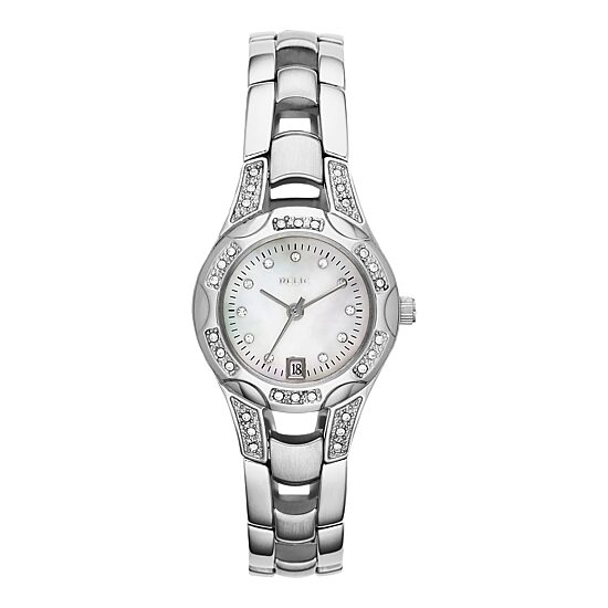 Relic® Charlotte Womens Silver-Tone Crystal-Accent Watch ZR12055