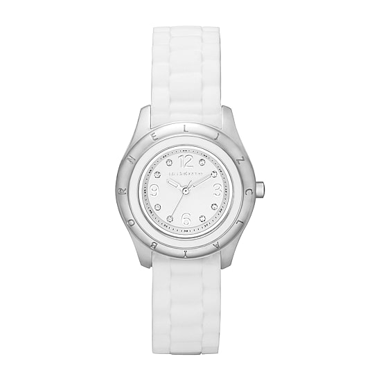Liz Claiborne® Womens White Silicone Strap Watch