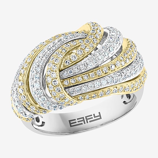 LIMITED QUANTITIES! Effy Final Call Womens 1 1/8 CT. T.W. Genuine White Diamond 14K Gold Cocktail Ring