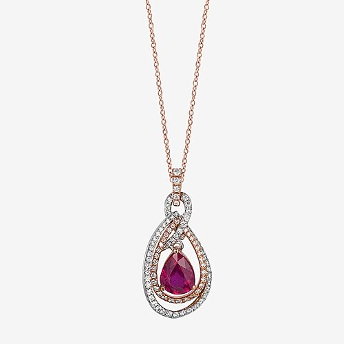 Effy Final Call Limited Quantities!  Womens Lead Glass-filled Red Ruby & 3/8 Ct. T.w. Genuine Diamond In No Color