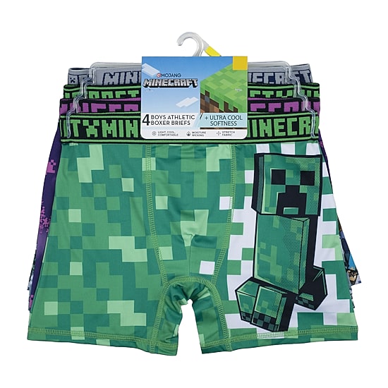 Little & Big Kid Boys Minecraft 4 Pack Boxer Briefs Babp2439