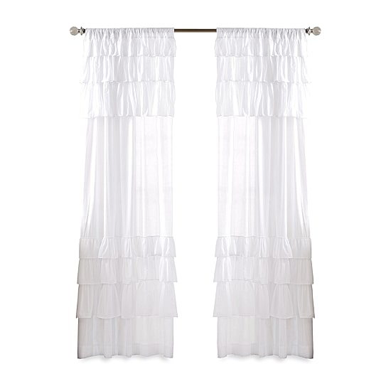 Madison Park Joycelyn Cotton Oversized Ruffle Rod Pocket Light-Filtering Single Curtain Panel