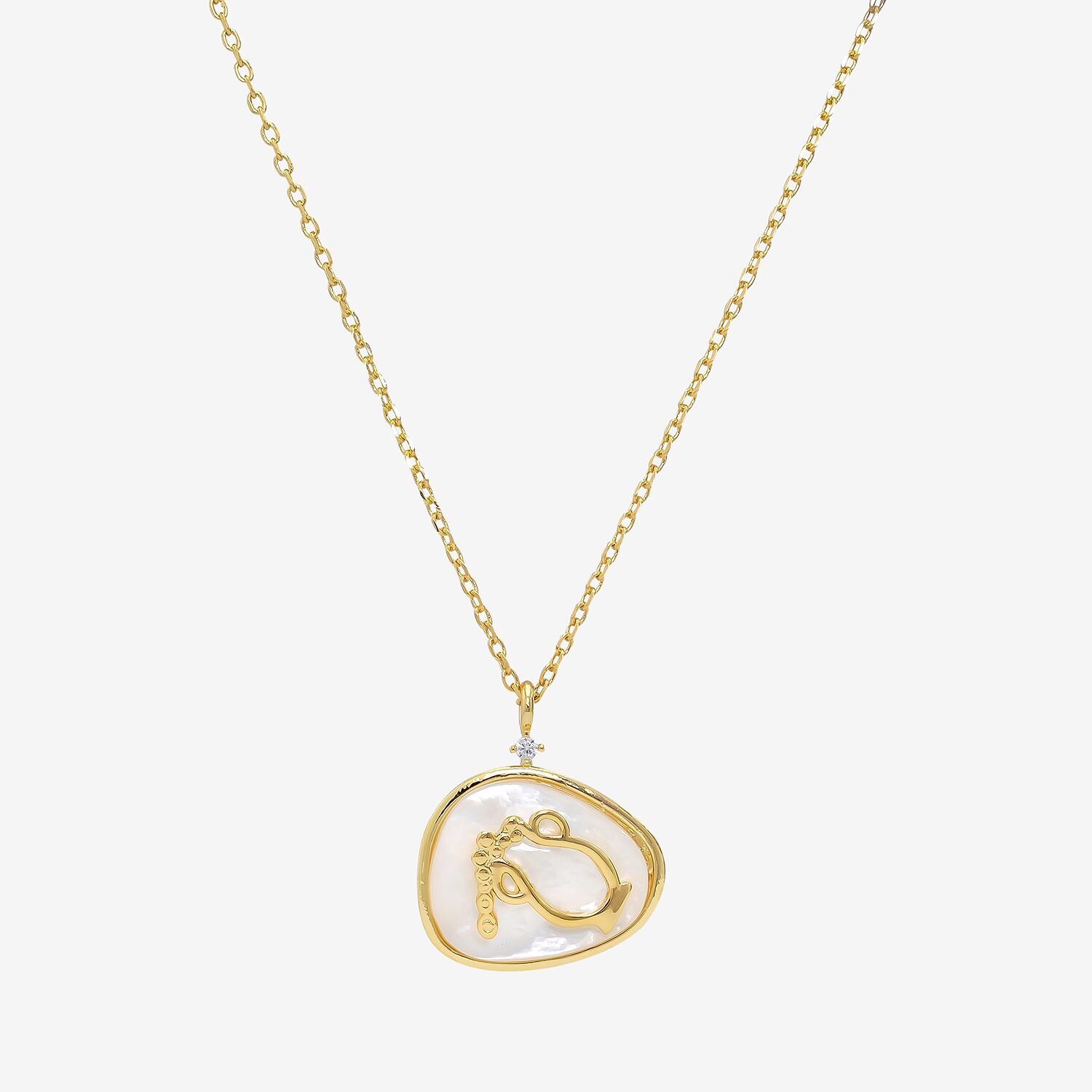 Sparkle Allure Zodiac Womens Cubic Zirconia 14K Gold Over Brass 16 Inch Pendant Necklace