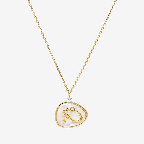 Sparkle Allure Zodiac Womens Cubic Zirconia 14K Gold Over Brass 16 Inch Pendant Necklace, One Size, Aquarius