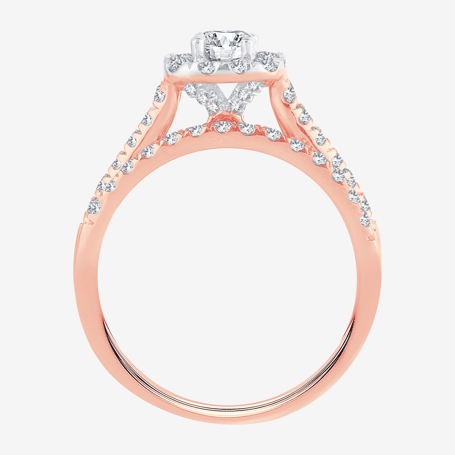 CT.T.W. Natural Diamond Cushion Halo Bridal Set 10K or 14K Gold