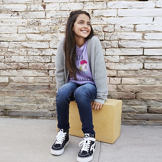 Thereabouts Little & Big Kid Girls Round Neck Long Sleeve Regular Fit Graphic T-Shirt