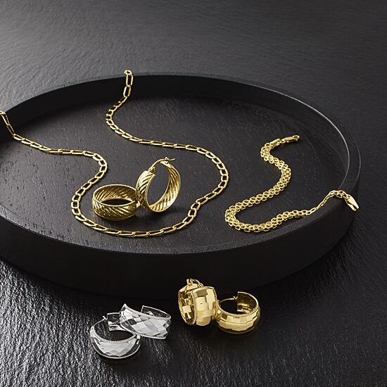 Womens 10K Gold 22mm Round Hoop Earrings