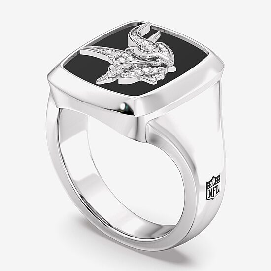 True Fans Fine Jewelry Mens Diamond Accent Genuine Black Onyx Sterling Silver Fashion Ring