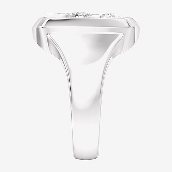 True Fans Fine Jewelry Mens Diamond Accent Genuine Black Onyx Sterling Silver Fashion Ring