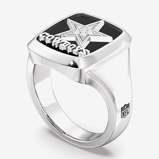 True Fans Fine Jewelry Mens Diamond Accent Genuine Black Onyx Sterling Silver Fashion Ring