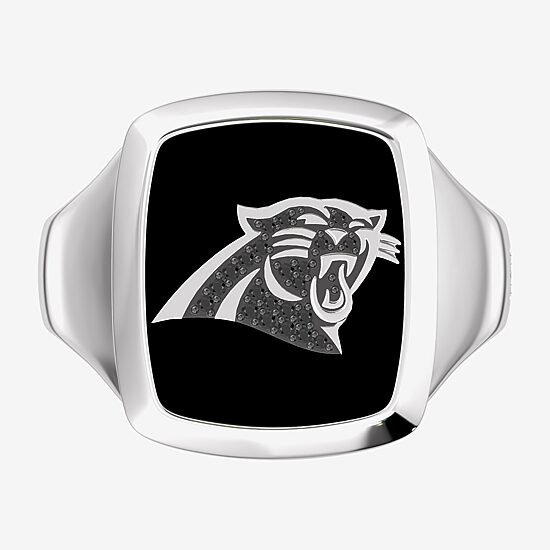 True Fans Fine Jewelry Mens Diamond Accent Genuine Black Onyx Sterling Silver Fashion Ring