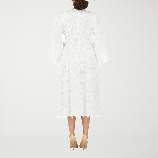Giovanna Signature Womens Midi Square Neck Long Sleeve A-Line Dress