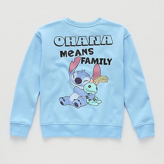 Disney Collection Little & Big Kid Boys Crew Neck Long Sleeve Lilo & Stitch Sweatshirt