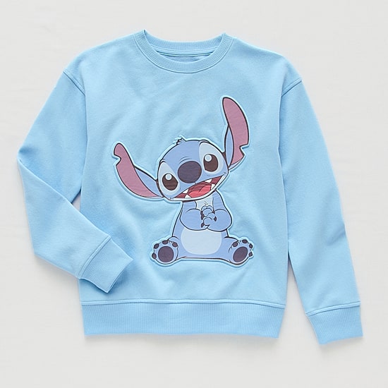 Disney Collection Little & Big Kid Boys Crew Neck Long Sleeve Lilo & Stitch Sweatshirt