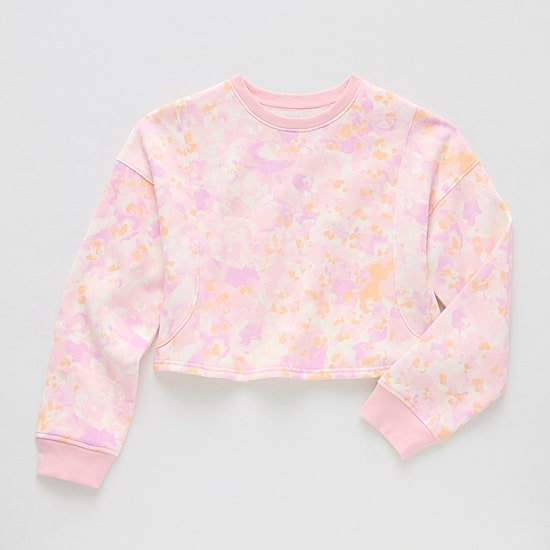 Xersion Little & Big Kid Girls Crew Neck Fleece Long Sleeve Sweatshirt