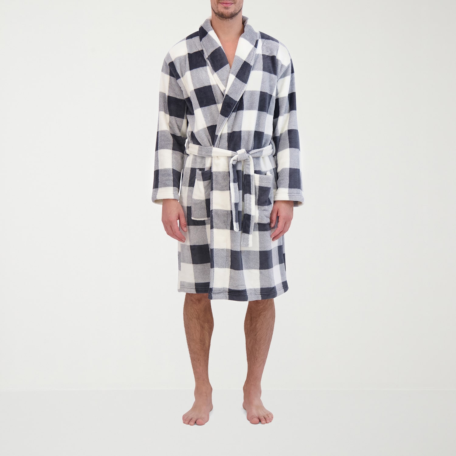 Hanes Mens Microfleece Long Sleeve Length Robe