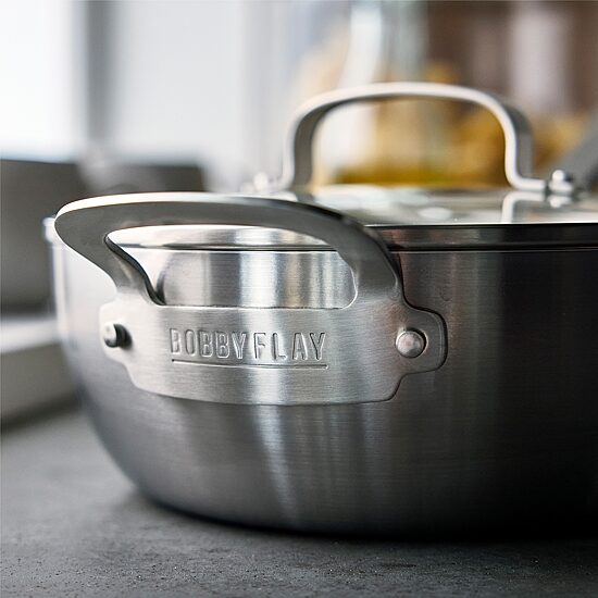 Bobby Flay Stainless Steel 3.57-qt. Saute Pan with Lid