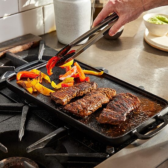 Bobby Flay Cast Iron 20X10 Double Burner Griddle