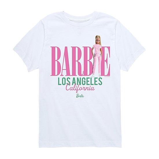 Big Kid Girls Crew Neck Short Sleeve Barbie T-Shirt