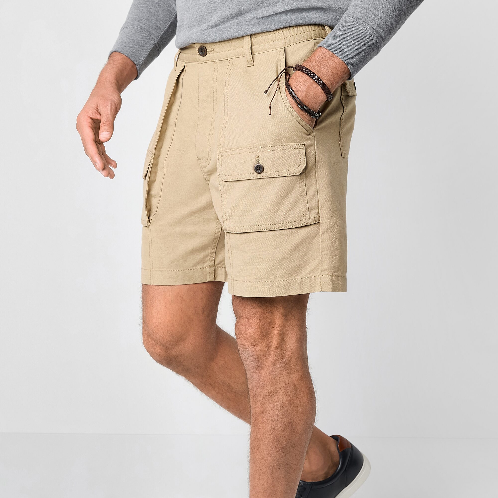St. John's Bay Canvas Hiking Mens 7" Cargo Short