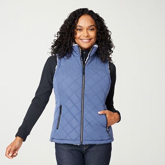 Free Country Womens Reversible Midweight Quilted Vest