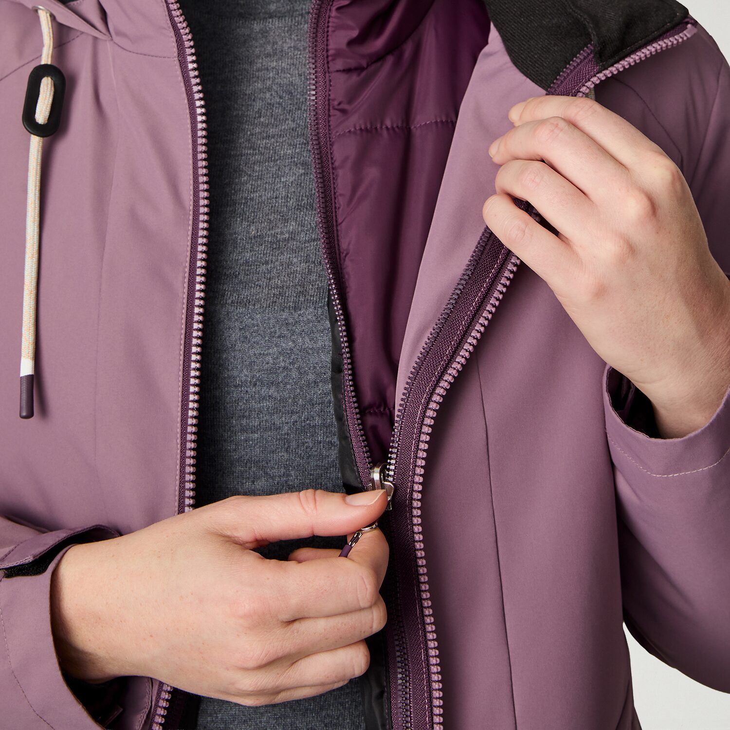 Free Country Womens Hooded Water Resistant Wind Resistant Heavyweight System Jacket
