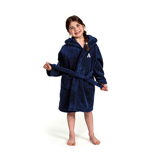 Linum Home Textiles Personalized Kids Bathrobe Little & Big Kid Unisex Long Length Long Sleeve Robe