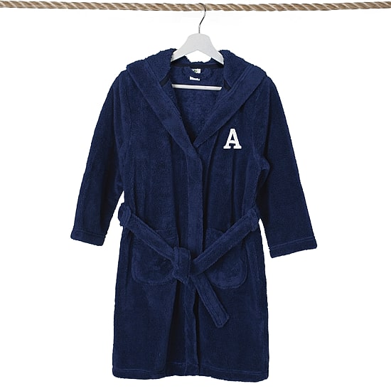 Linum Home Textiles Personalized Kids Bathrobe Little & Big Kid Unisex Long Length Long Sleeve Robe