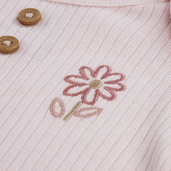 Huggies Baby Girls Rib Crew Neck Long Sleeve 2-pc. Nightgown
