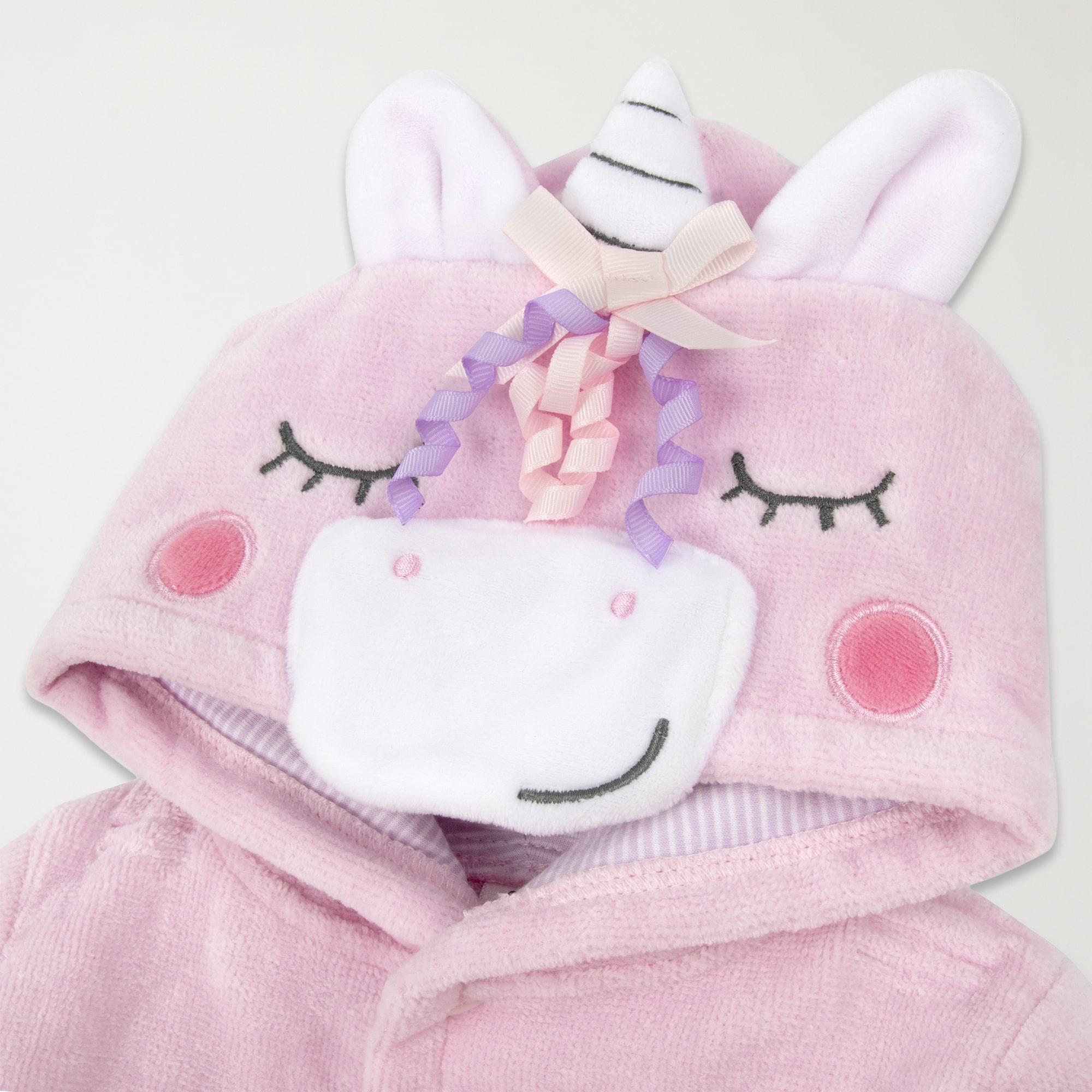 Baby Essentials 0-9 Month Hooded Unicorn Baby Girls Knee Length Long Sleeve Robe