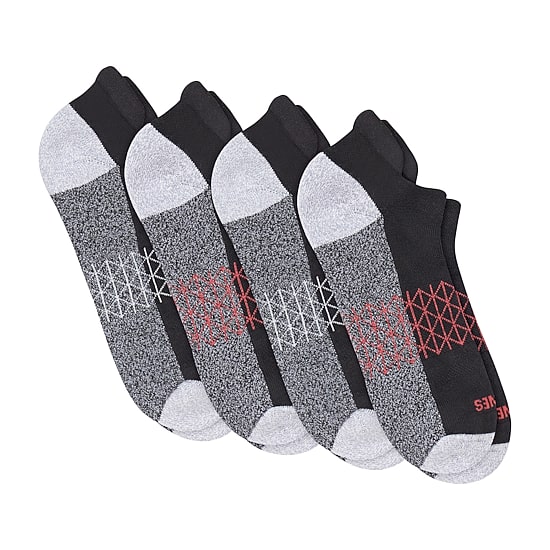 Hanes® Men's Ultimate Absolute Comfort, 3+1 Bonus Pack, No-Show Socks with Heel Shield