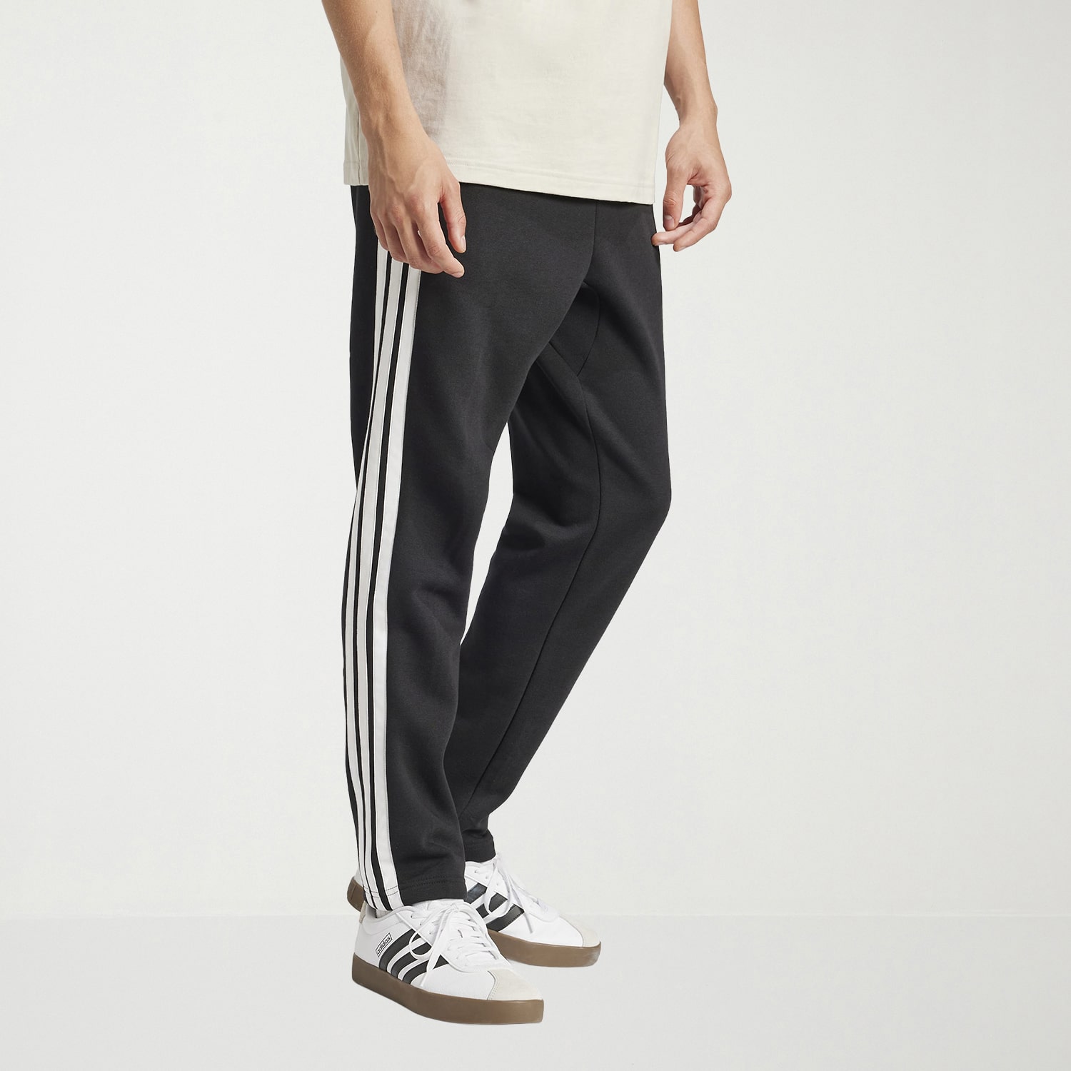 adidas 3 Stripe Mens Straight Mid Rise Regular Fit Big and Tall Fleece Sweatpant