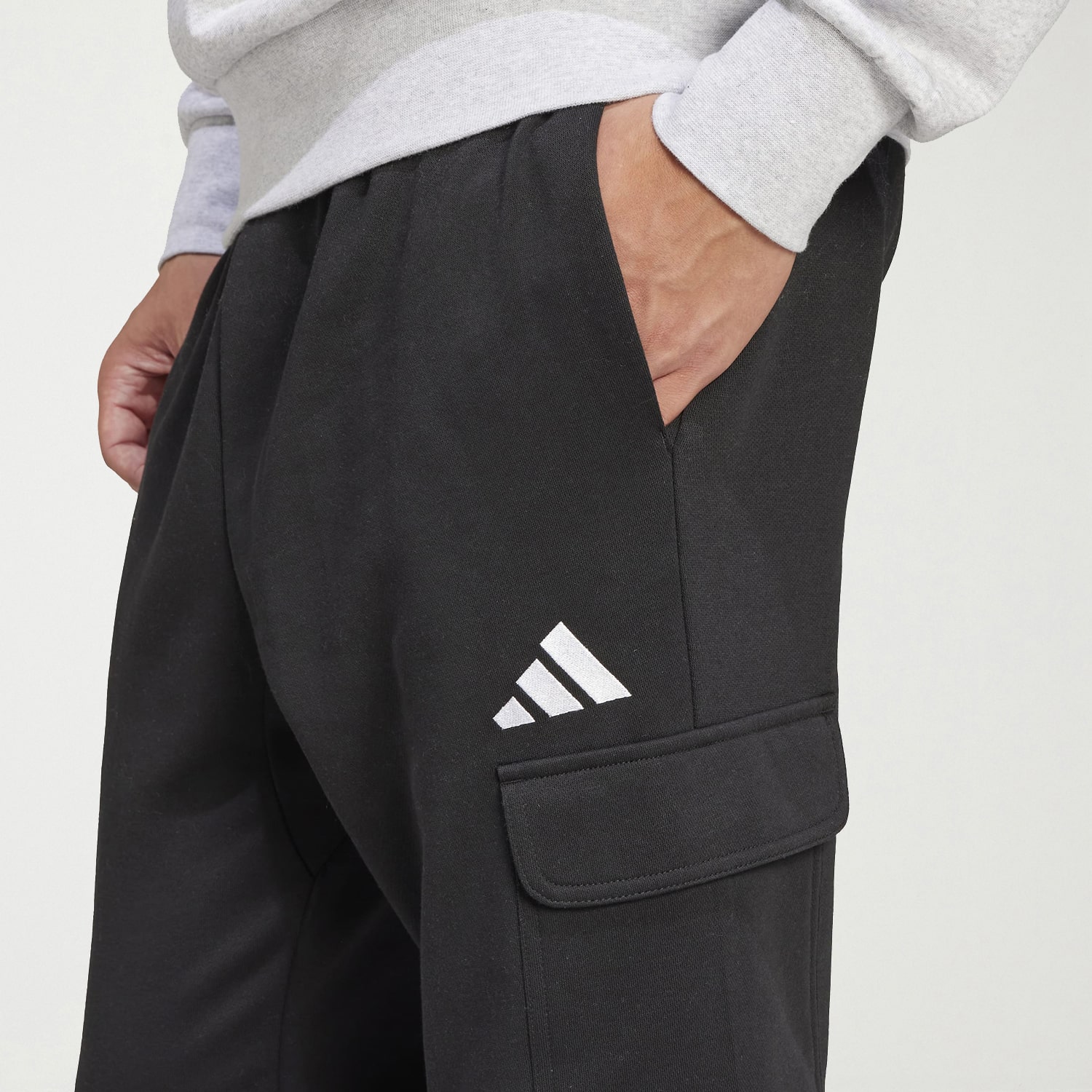 adidas Feel Cozy Fleece Mens Cuffed Mid Rise Regular Fit Big and Tall Active Cargo Pant