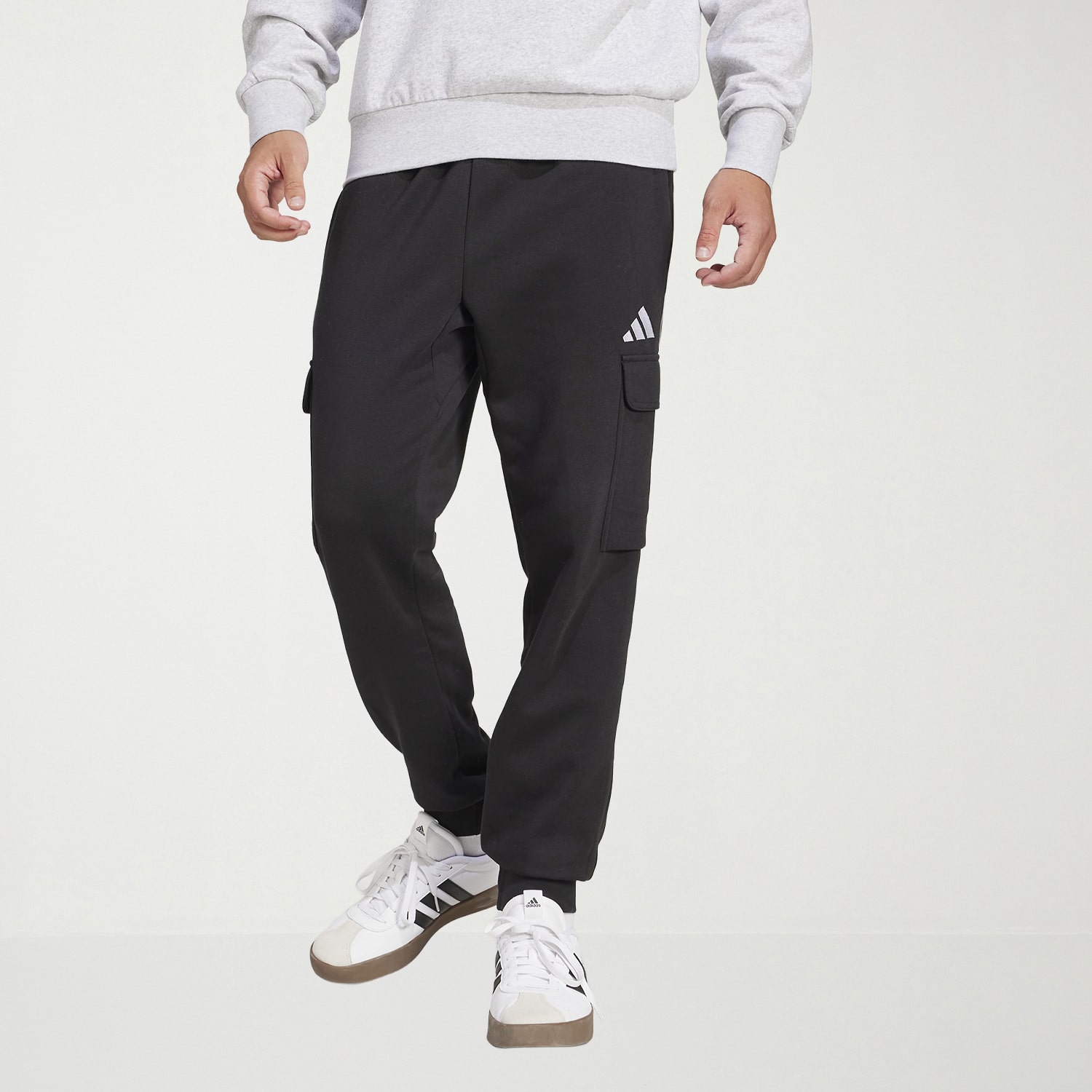 adidas Feel Cozy Fleece Mens Cuffed Mid Rise Regular Fit Big and Tall Active Cargo Pant
