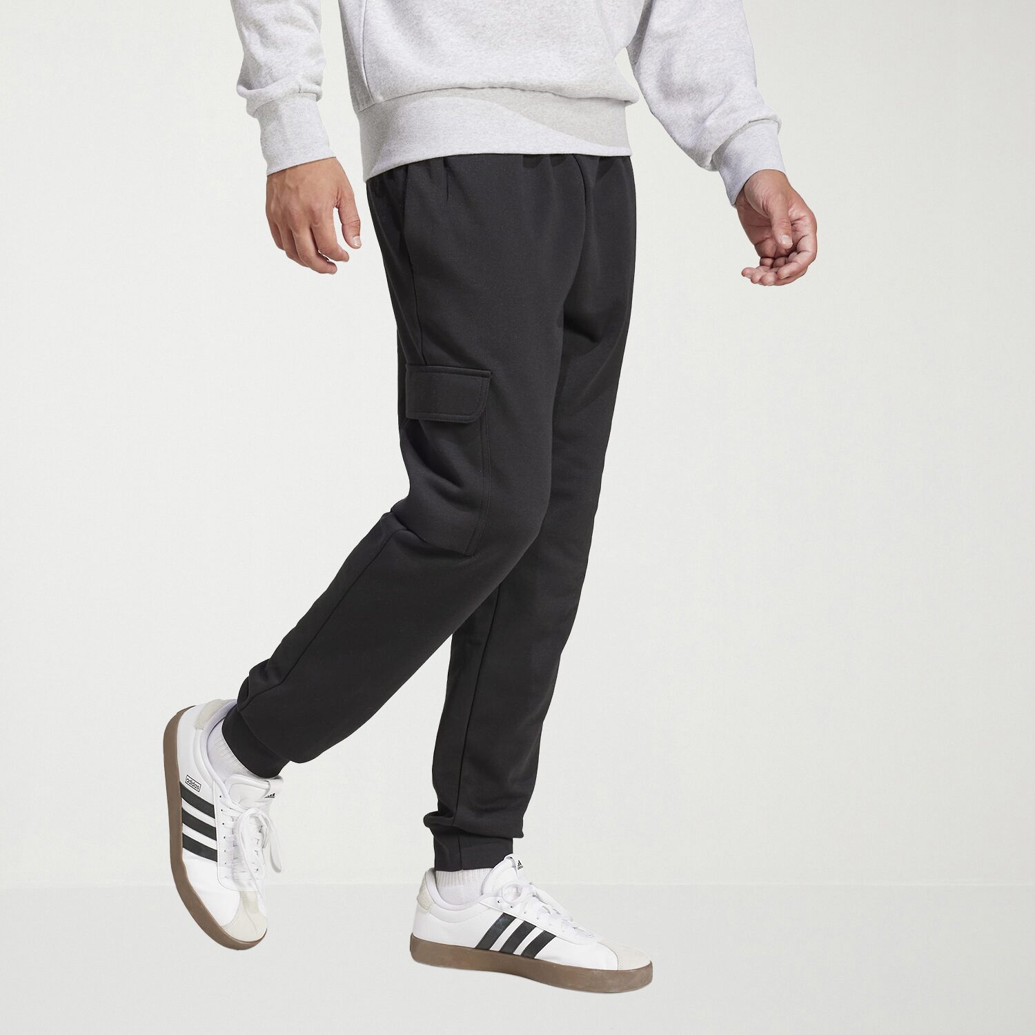 adidas Feel Cozy Fleece Mens Cuffed Mid Rise Regular Fit Big and Tall Active Cargo Pant