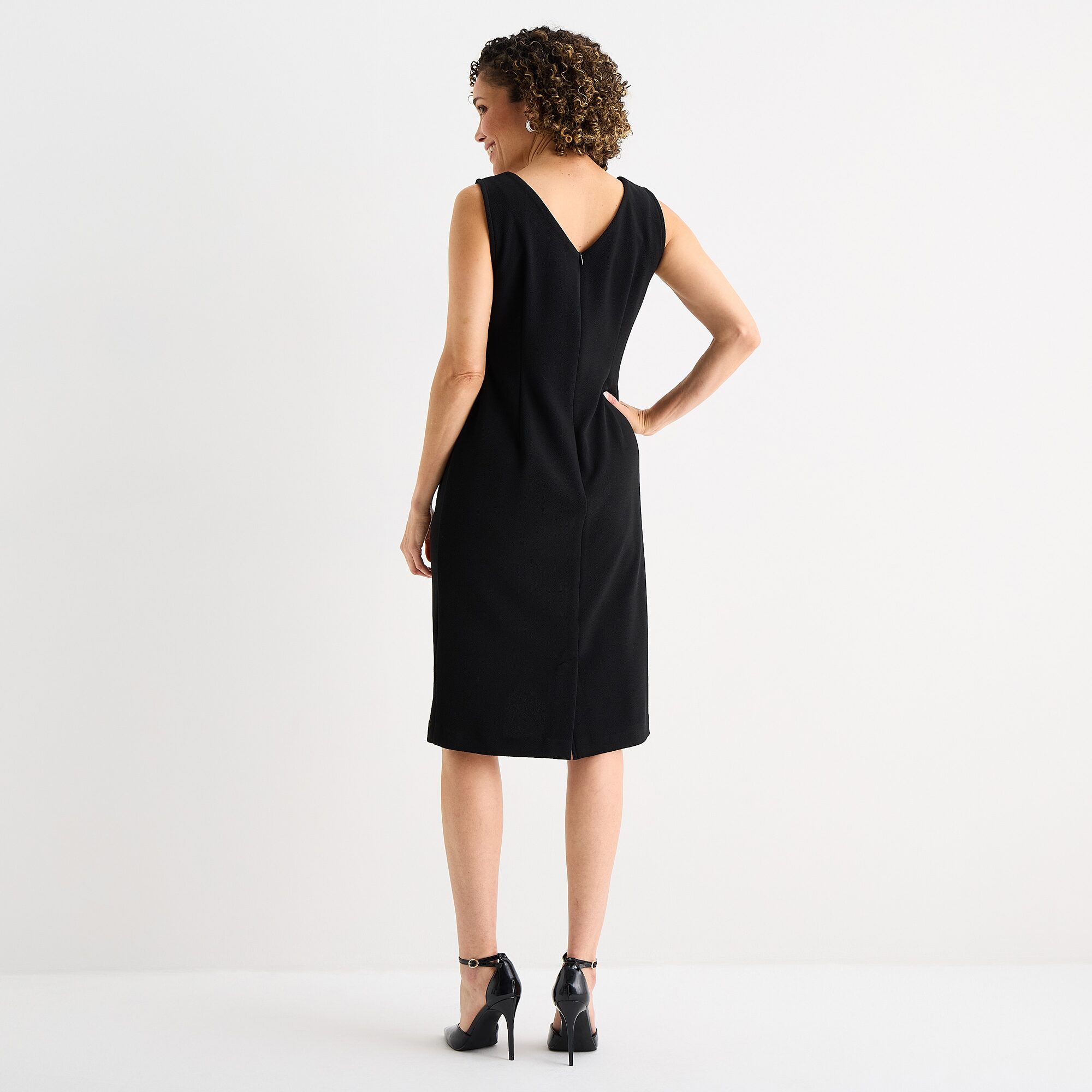 Maya Brooke Womens Pearl Trim Windowpane Jacket Dress
