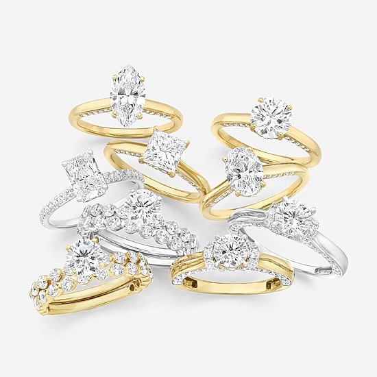 (H-I / Si1-Si2) Womens 1 3/4 CT. T.W. Lab Grown White Diamond 10K Gold Oval Solitaire Engagement Ring