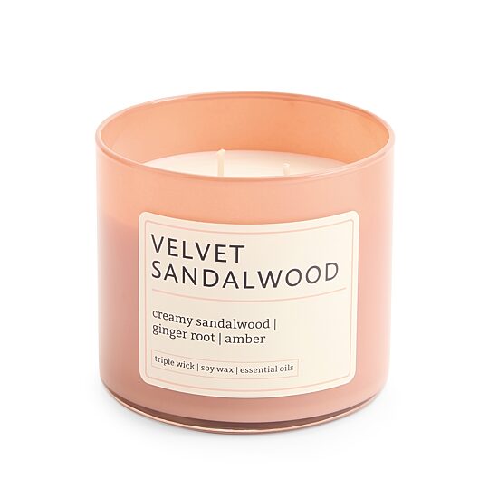 Distant Lands 14oz Velvet Sandalwood 3-Wick Scented Jar Candle