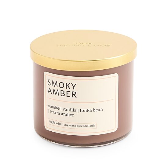 Distant Lands Smoky Amber 3-Wick Scented Jar Candle