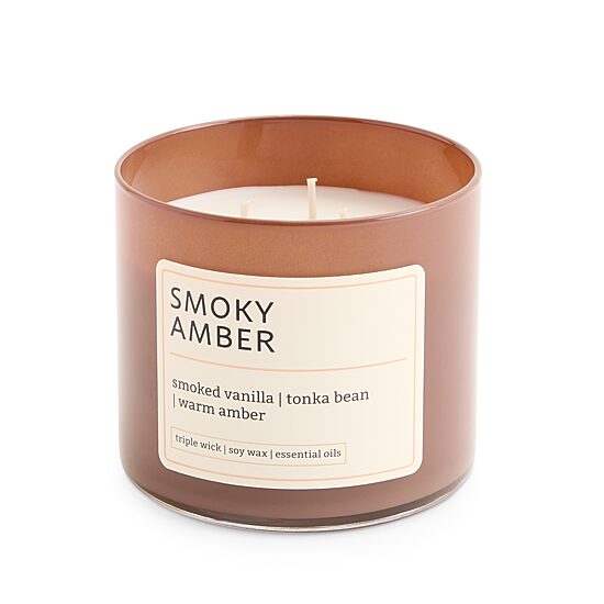 Distant Lands Smoky Amber 3-Wick Scented Jar Candle