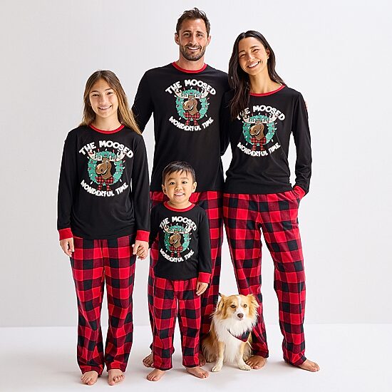 Moose Buffalo Matching Family Pajamas