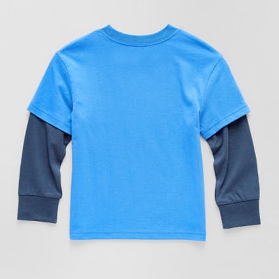 Okie Dokie Toddler & Little Boys Crew Neck Regular Fit Graphic T-Shirt