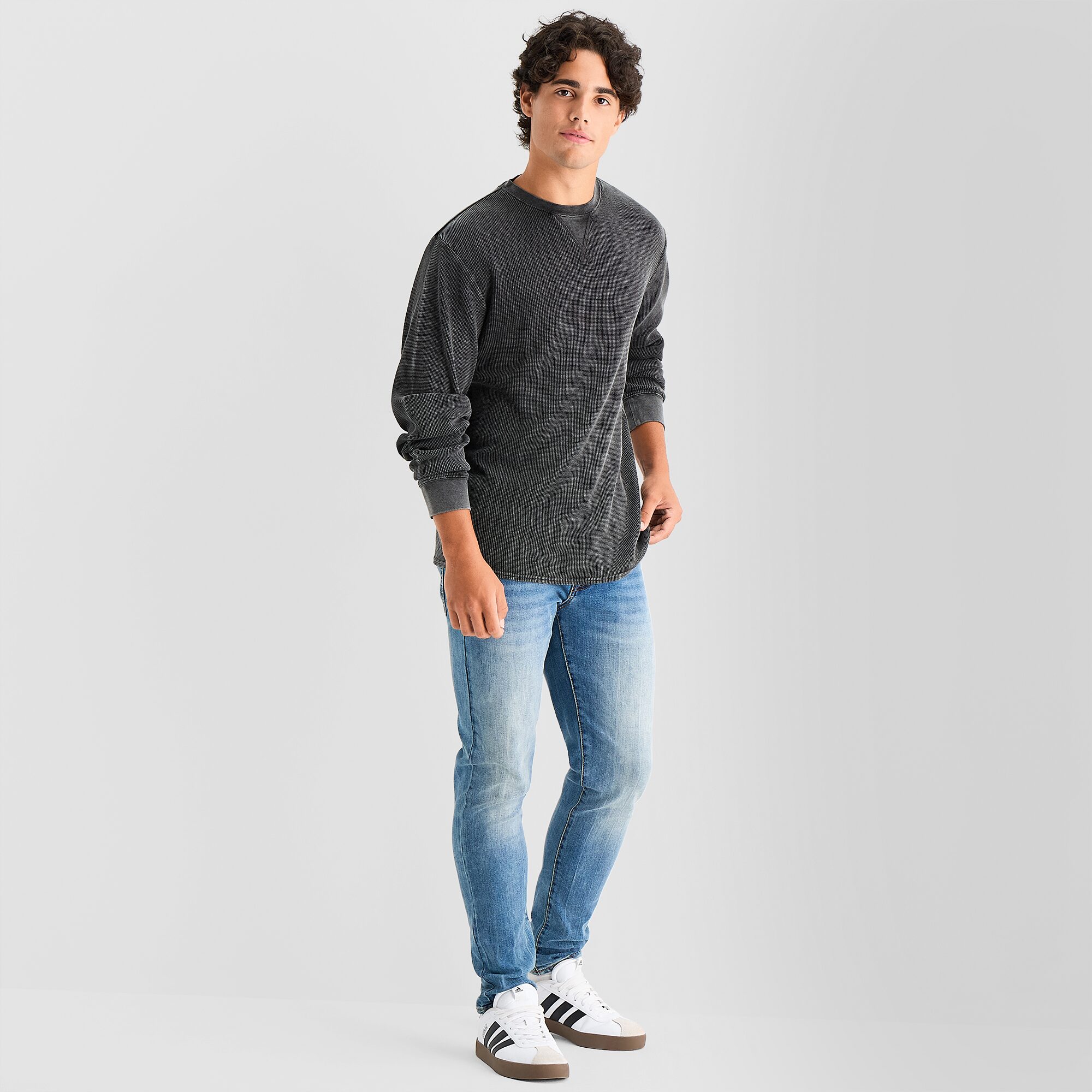 Arizona Mens Crew Neck Long Sleeve Regular Fit Thermal Top