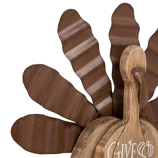Glitzhome Wooden Metal Turkey Tabletop Decor
