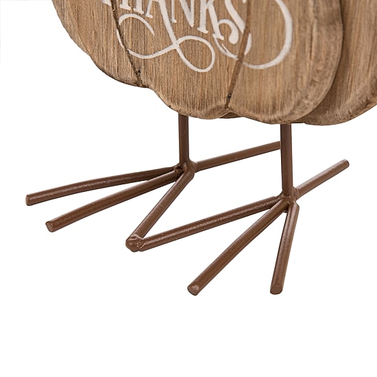 Glitzhome Wooden Metal Turkey Tabletop Decor