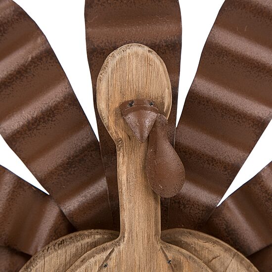 Glitzhome Wooden Metal Turkey Tabletop Decor