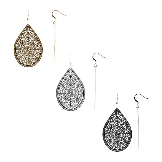 Bold Elements Womens 3 Pair Earring Set