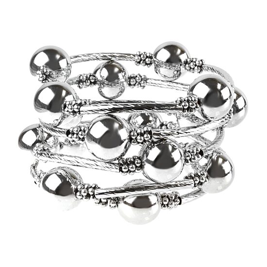 Bold Elements Silver Tone Womens Stretch Bracelet
