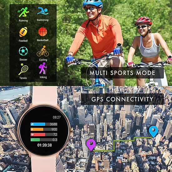 Itouch Sport Womens Multi-Function Pink Smart Watch 42003r-18-0aa