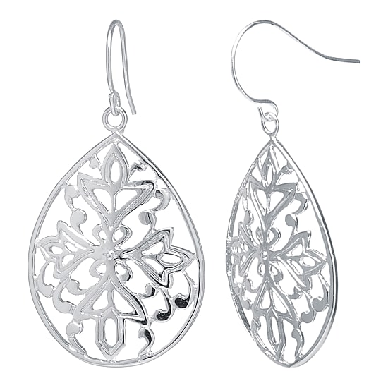 Silver Reflections Pure Silver Over Brass Pear Drop Earrings